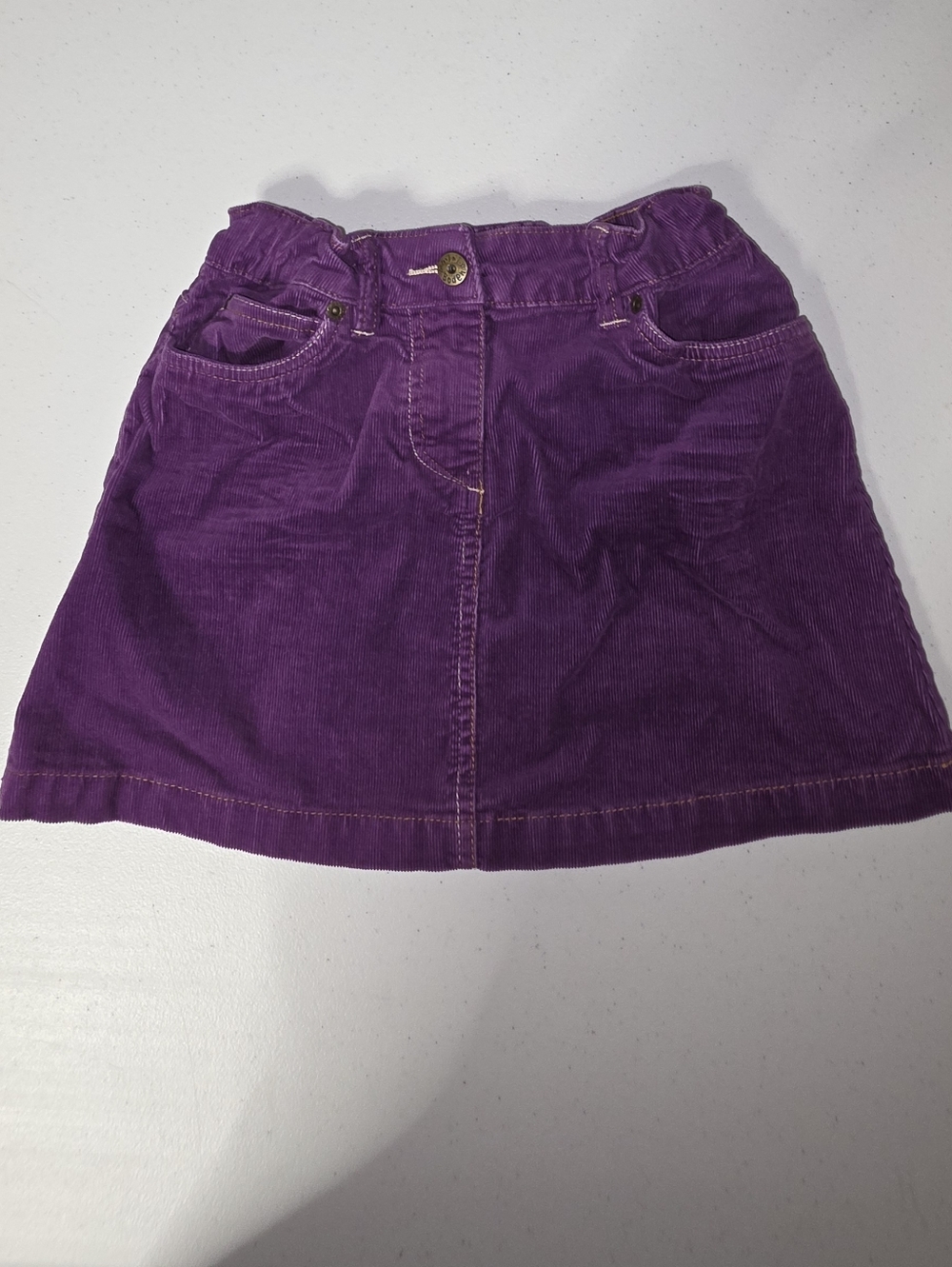 Boden Purple Corduroy Button-Front Skirt